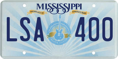 MS license plate LSA400
