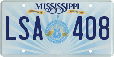 MS license plate LSA408