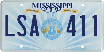 MS license plate LSA411