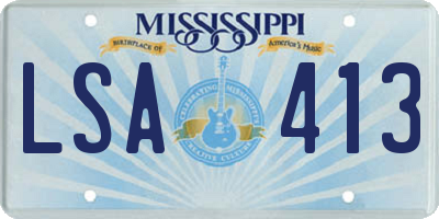 MS license plate LSA413