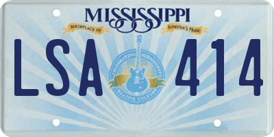 MS license plate LSA414