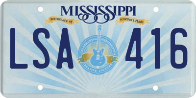 MS license plate LSA416