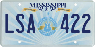 MS license plate LSA422