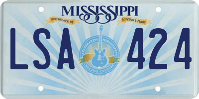 MS license plate LSA424