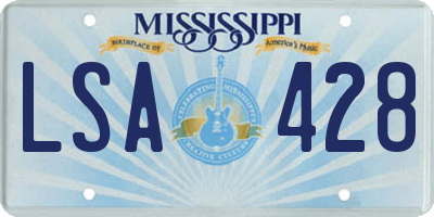 MS license plate LSA428