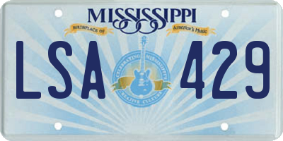 MS license plate LSA429