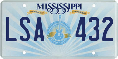 MS license plate LSA432