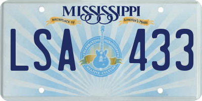 MS license plate LSA433
