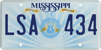 MS license plate LSA434