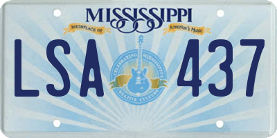 MS license plate LSA437