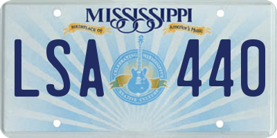 MS license plate LSA440