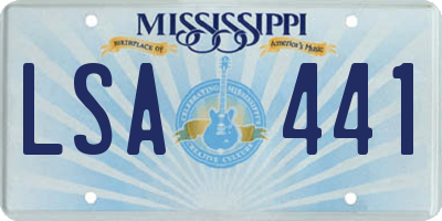 MS license plate LSA441