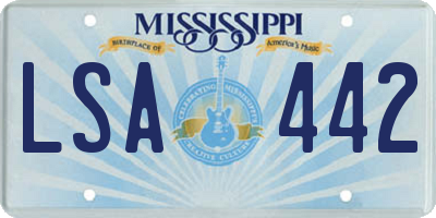 MS license plate LSA442