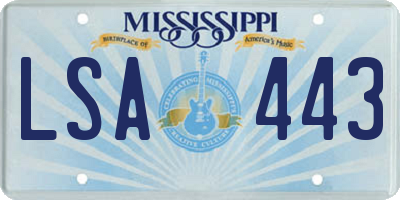 MS license plate LSA443