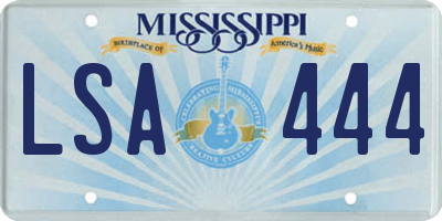 MS license plate LSA444