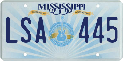 MS license plate LSA445