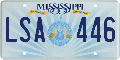 MS license plate LSA446