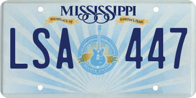 MS license plate LSA447