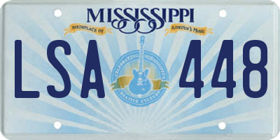 MS license plate LSA448