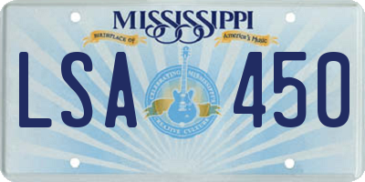 MS license plate LSA450