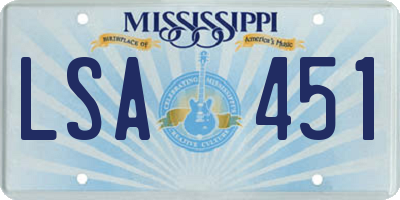 MS license plate LSA451