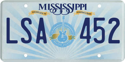 MS license plate LSA452