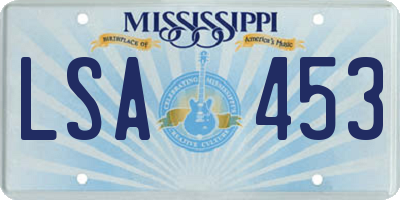 MS license plate LSA453