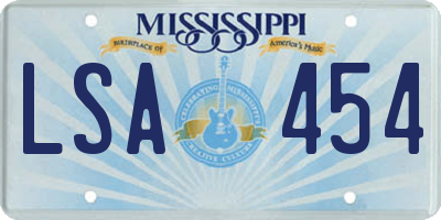 MS license plate LSA454