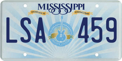 MS license plate LSA459