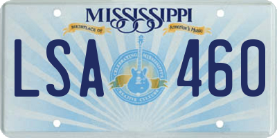 MS license plate LSA460