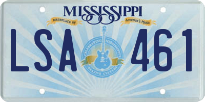 MS license plate LSA461