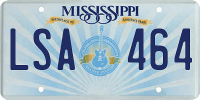 MS license plate LSA464