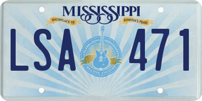 MS license plate LSA471