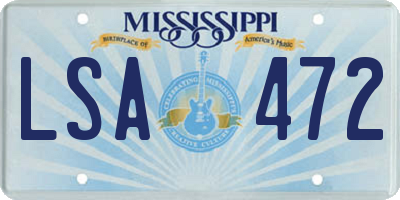 MS license plate LSA472