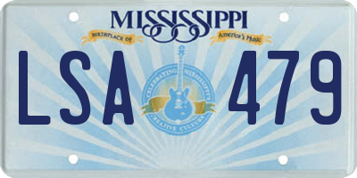 MS license plate LSA479