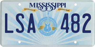 MS license plate LSA482