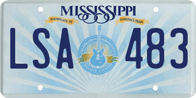 MS license plate LSA483