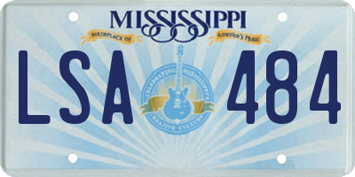 MS license plate LSA484