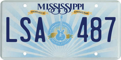 MS license plate LSA487