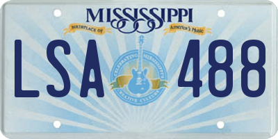 MS license plate LSA488