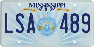 MS license plate LSA489
