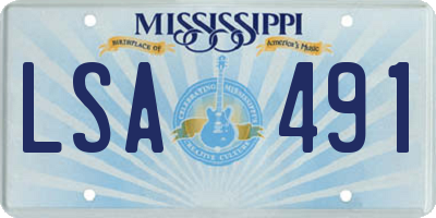 MS license plate LSA491