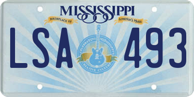 MS license plate LSA493