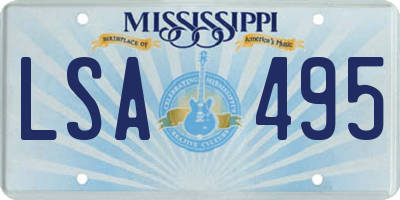 MS license plate LSA495