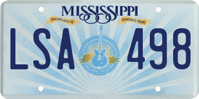 MS license plate LSA498