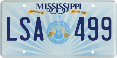 MS license plate LSA499