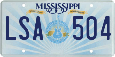 MS license plate LSA504