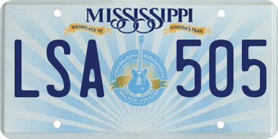 MS license plate LSA505