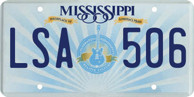 MS license plate LSA506