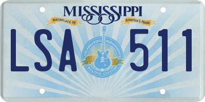 MS license plate LSA511